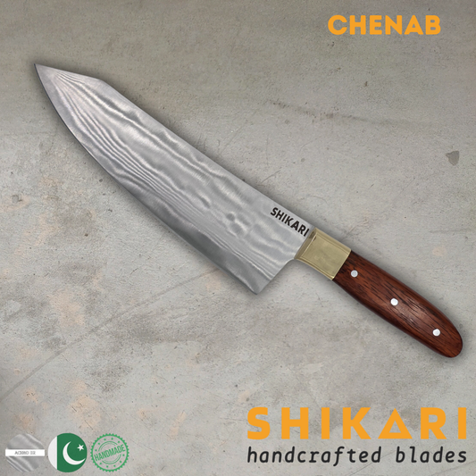 CHENAB cuchillo chef acero D2/Palo Rosa
