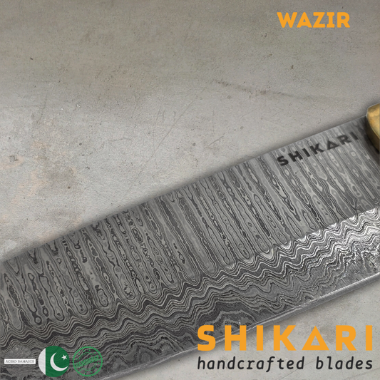 WAZIR cuchillo chef acero damasco/Palo Rosa