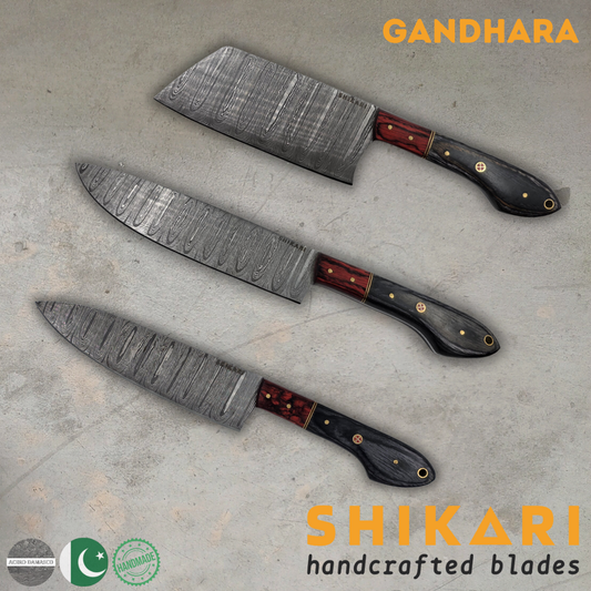 GANDHARA cuchillo chef acero damasco/Micarta