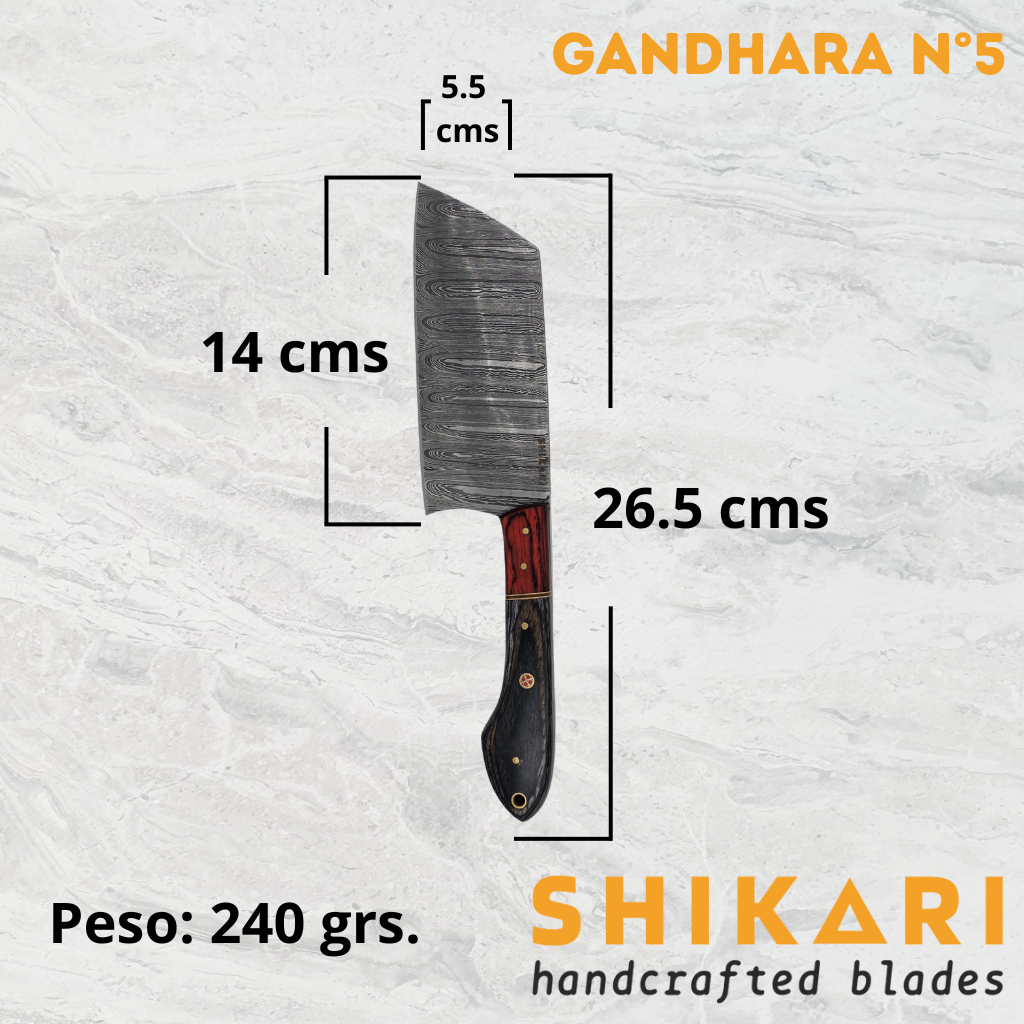 GANDHARA cuchillo chef acero damasco/Micarta