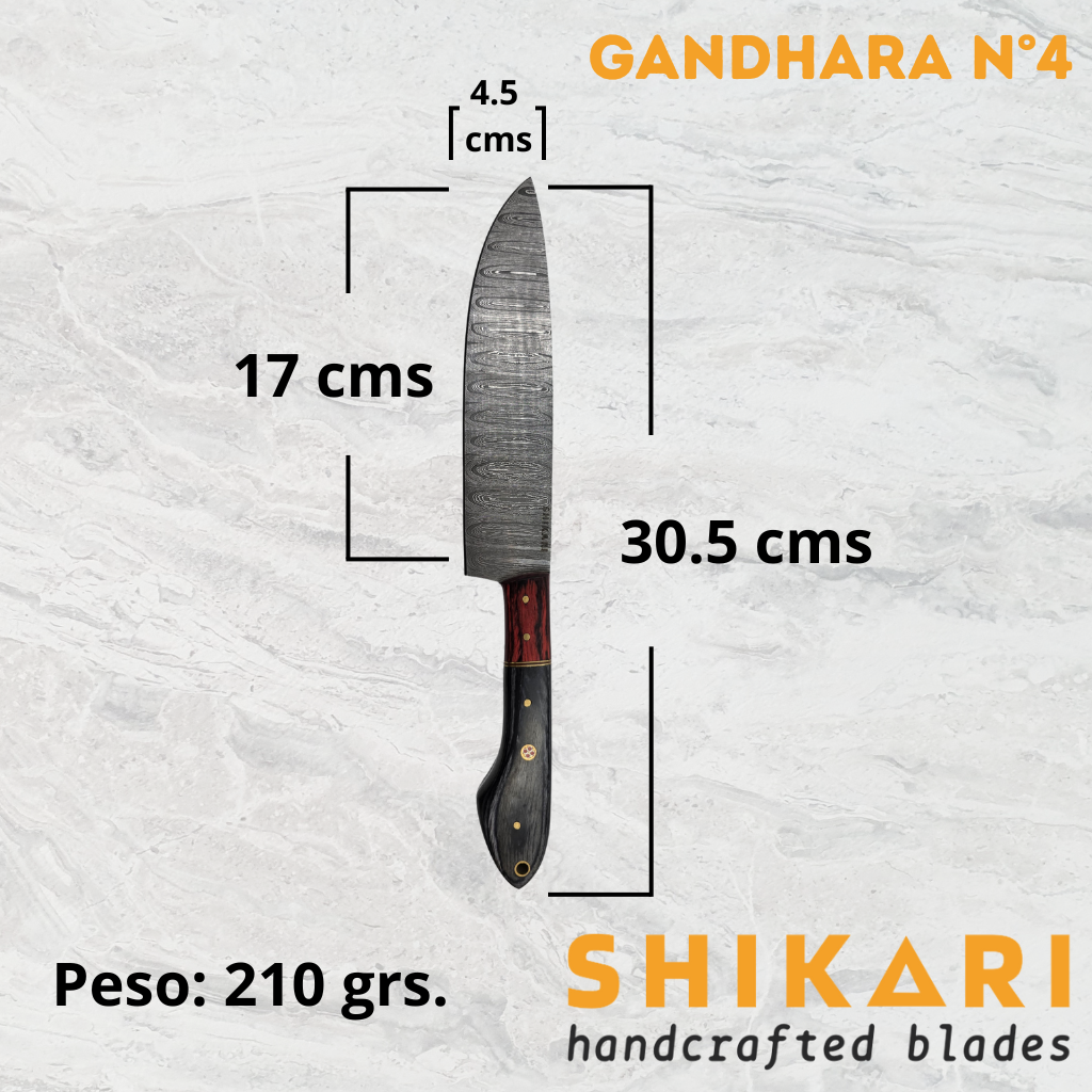 GANDHARA cuchillo chef acero damasco/Micarta