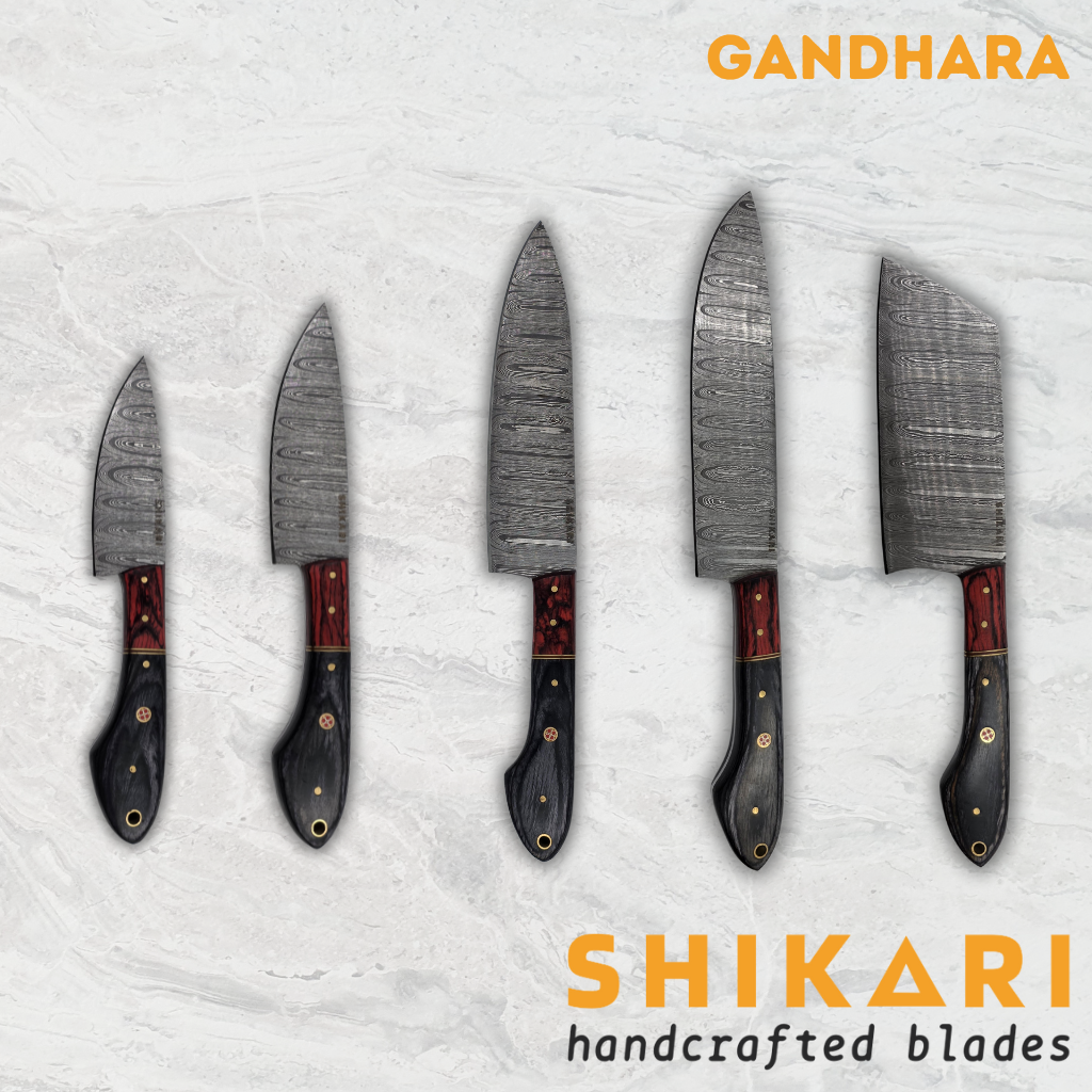 GANDHARA cuchillo chef acero damasco/Micarta