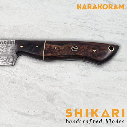 KARAKORAM cuchillo chef acero damasco/Palo Rosa