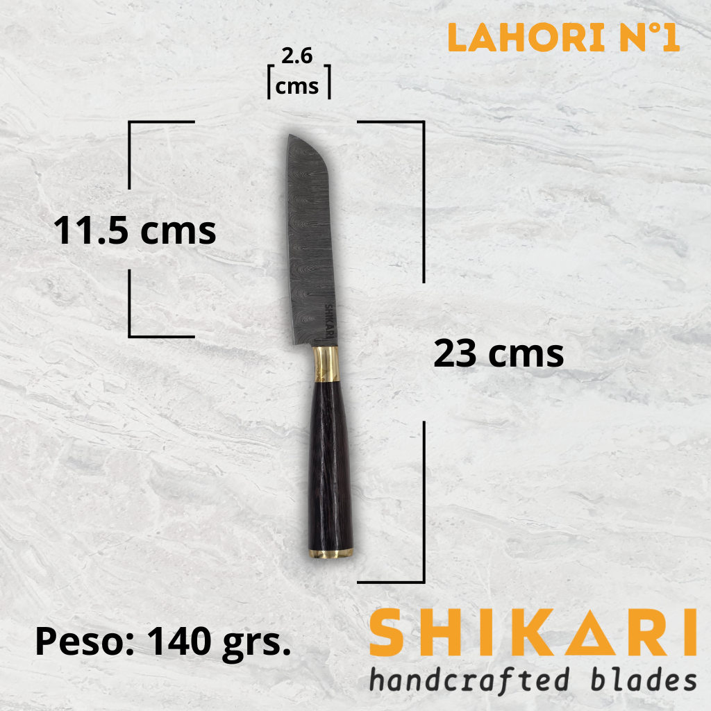 LAHORI cuchillo chef acero damasco/Wengué