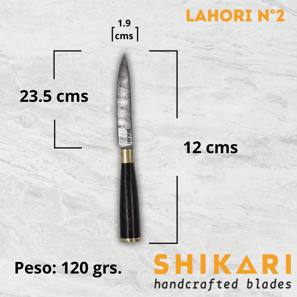 LAHORI cuchillo chef acero damasco/Wengué