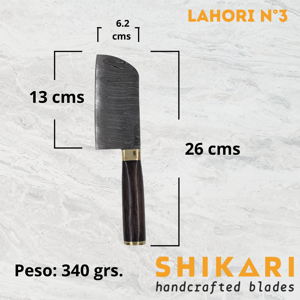 LAHORI cuchillo chef acero damasco/Wengué