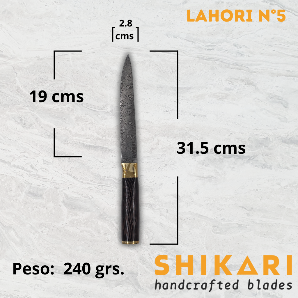 LAHORI cuchillo chef acero damasco/Wengué