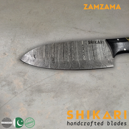 ZAMZAMA cuchillo chef acero damasco/Micarta