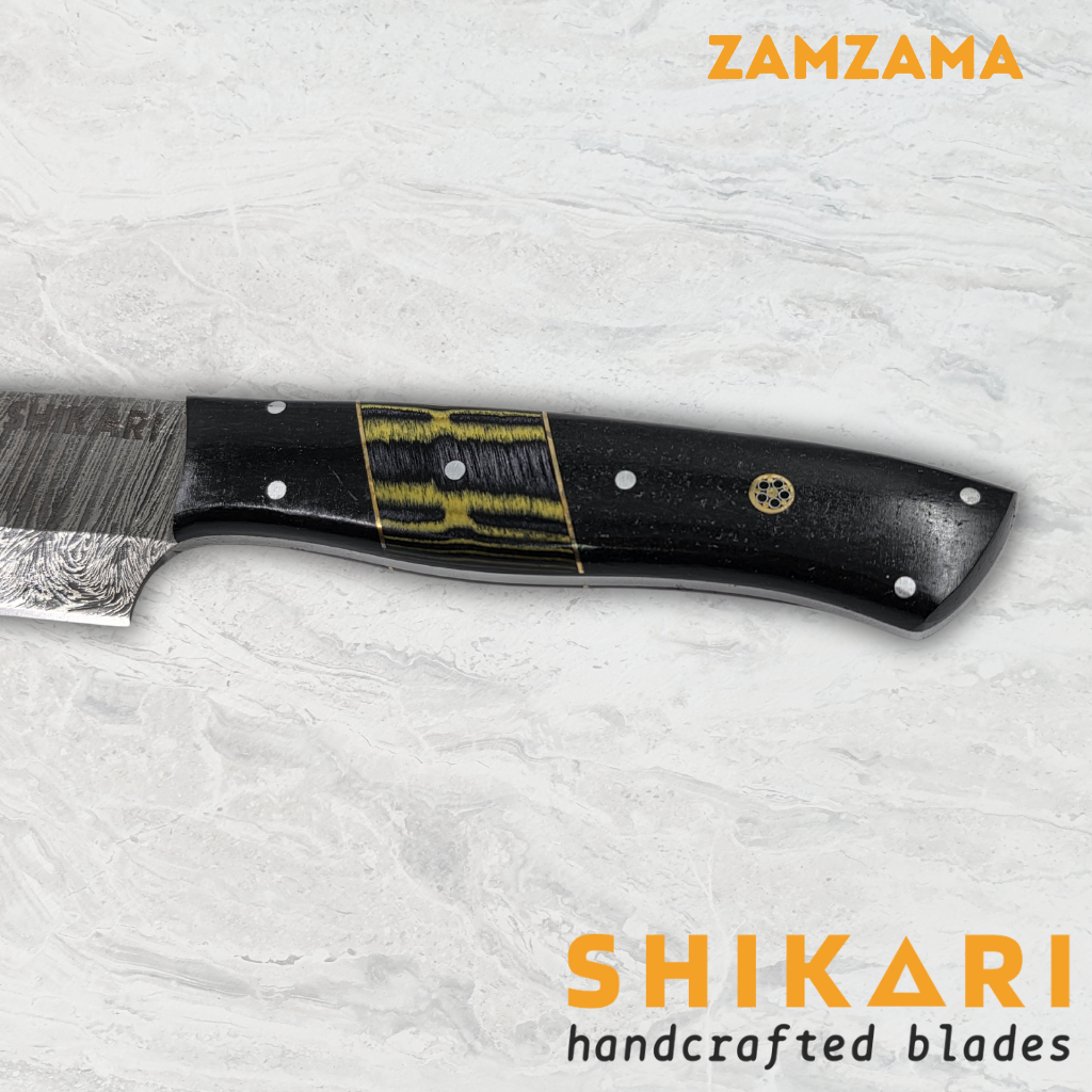 ZAMZAMA cuchillo chef acero damasco/Micarta