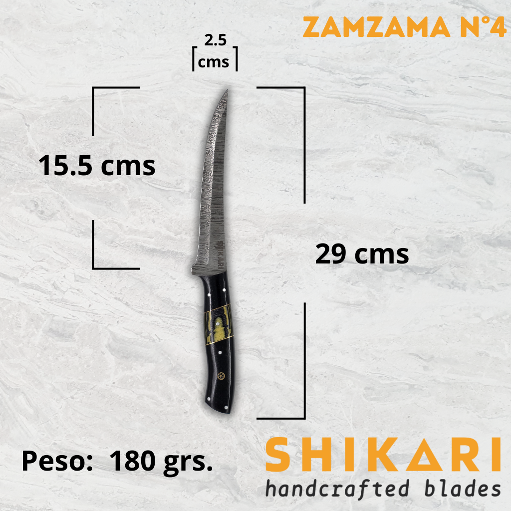 ZAMZAMA cuchillo chef acero damasco/Micarta