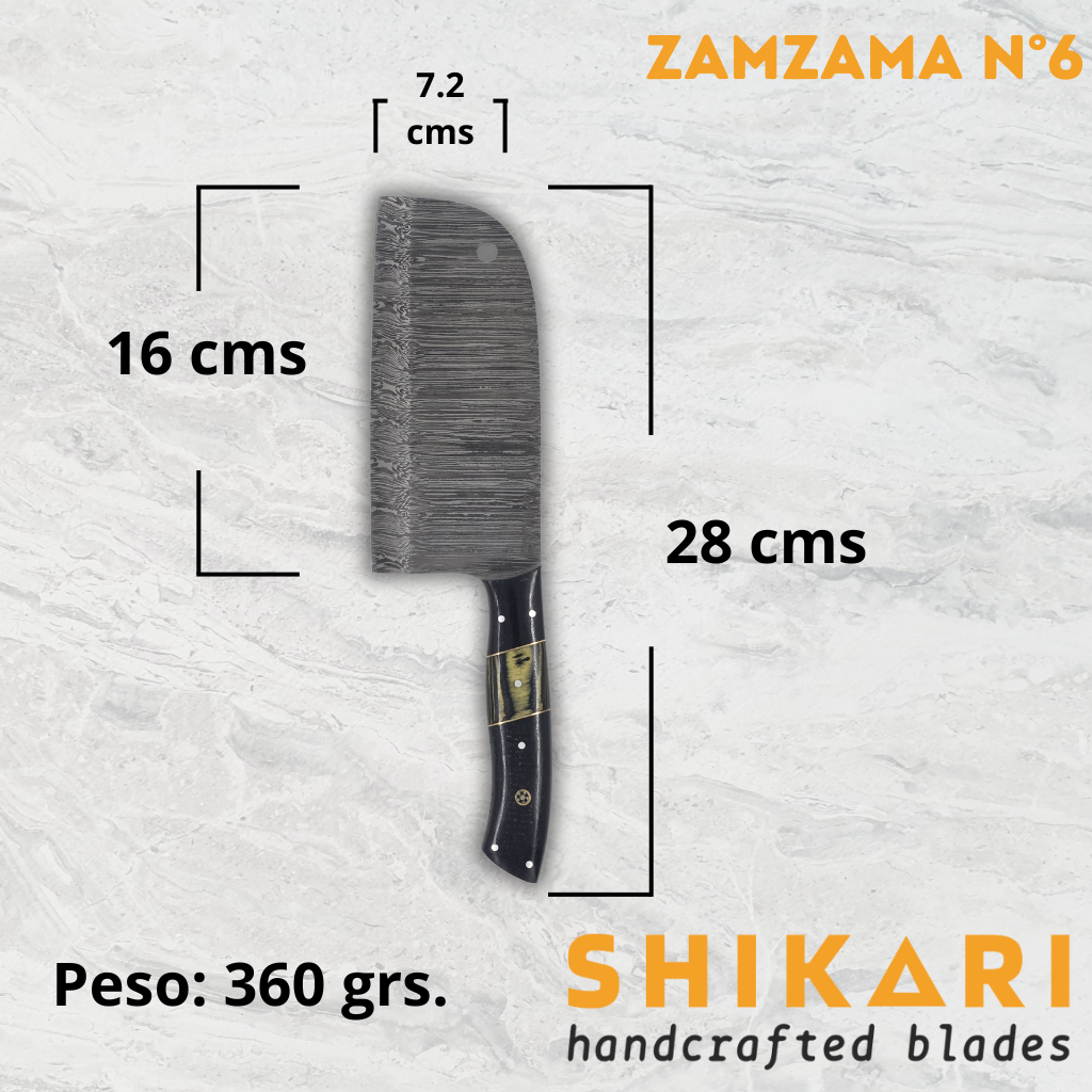 ZAMZAMA cuchillo chef acero damasco/Micarta