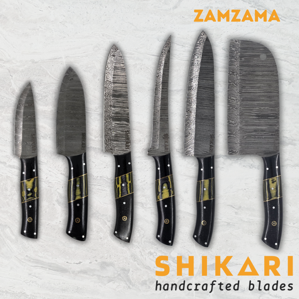ZAMZAMA cuchillo chef acero damasco/Micarta