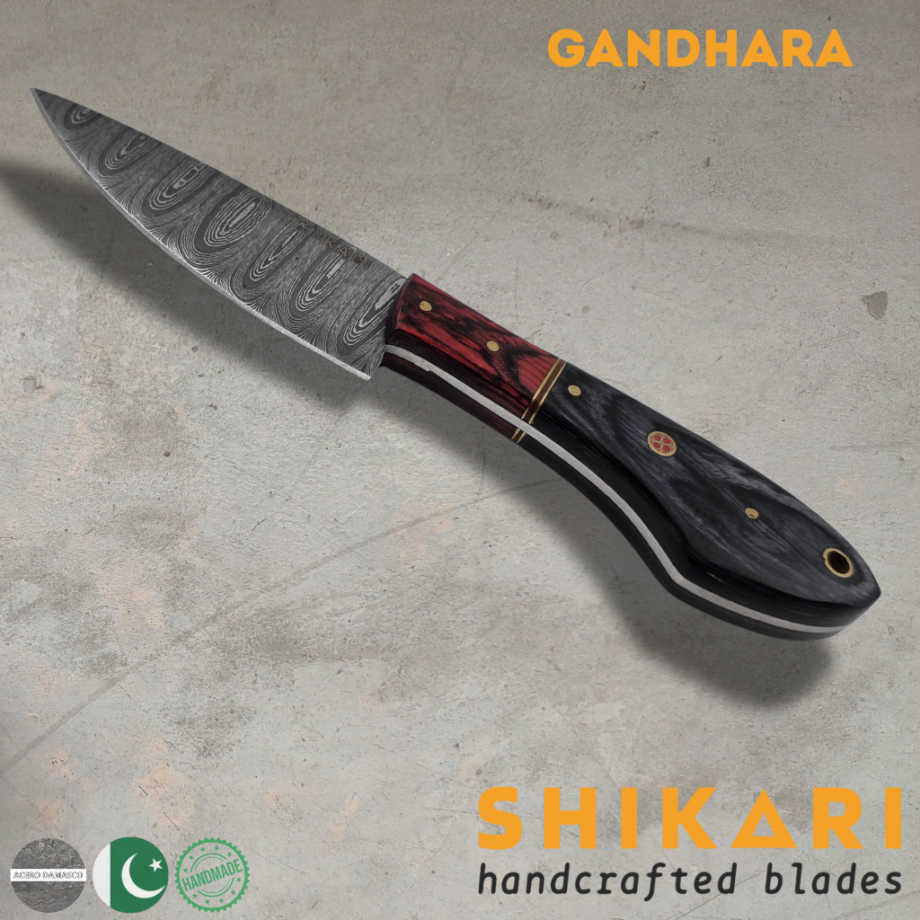 GANDHARA cuchillo chef acero damasco/Micarta