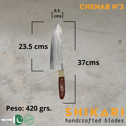 CHENAB cuchillo chef acero D2/Palo Rosa