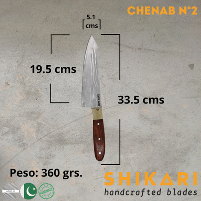 CHENAB cuchillo chef acero D2/Palo Rosa