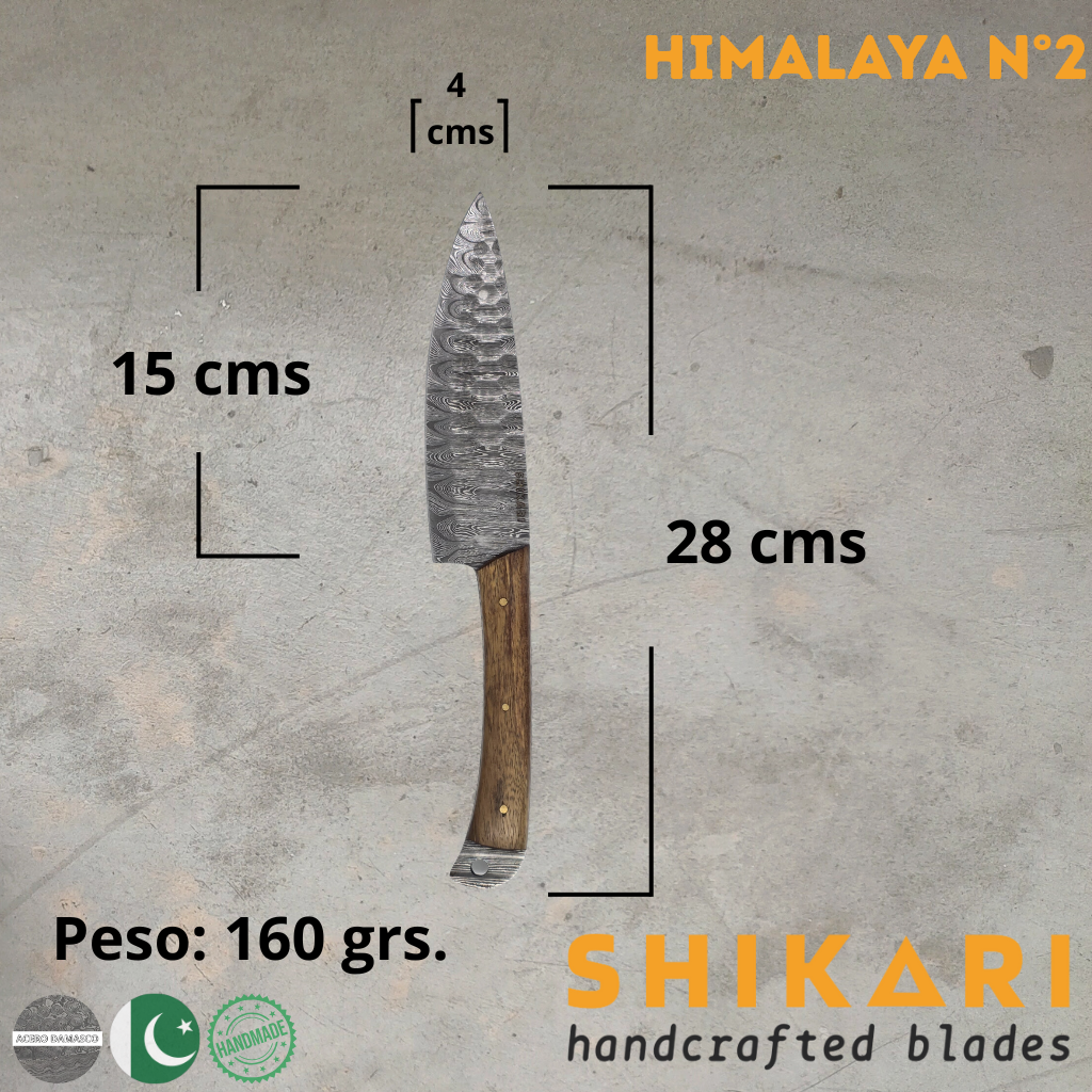 HIMALAYA cuchillo chef acero damasco/Palo Rosa