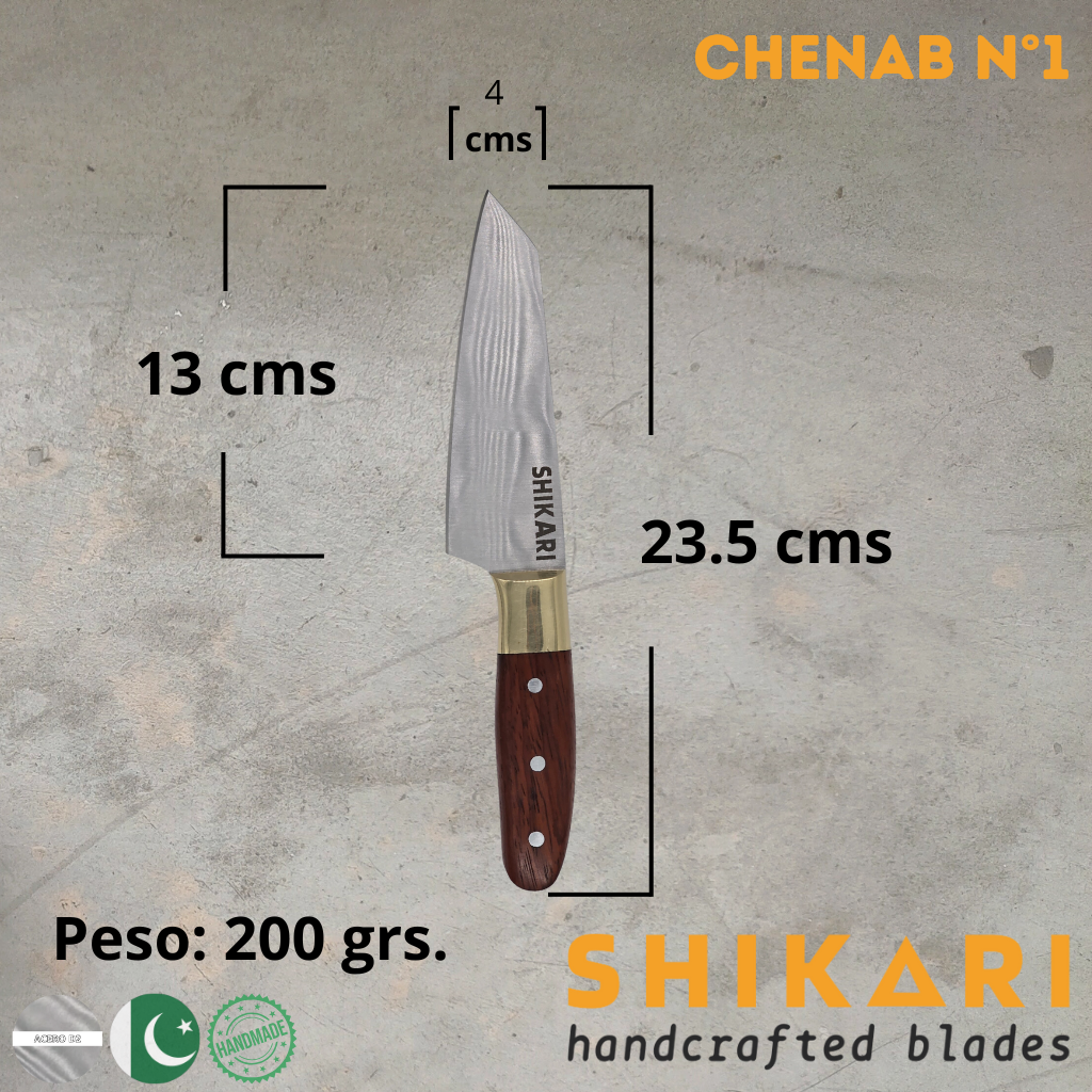 CHENAB cuchillo chef acero D2/Palo Rosa