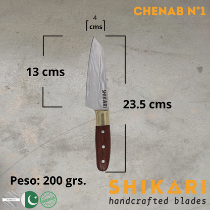 CHENAB cuchillo chef acero D2/Palo Rosa