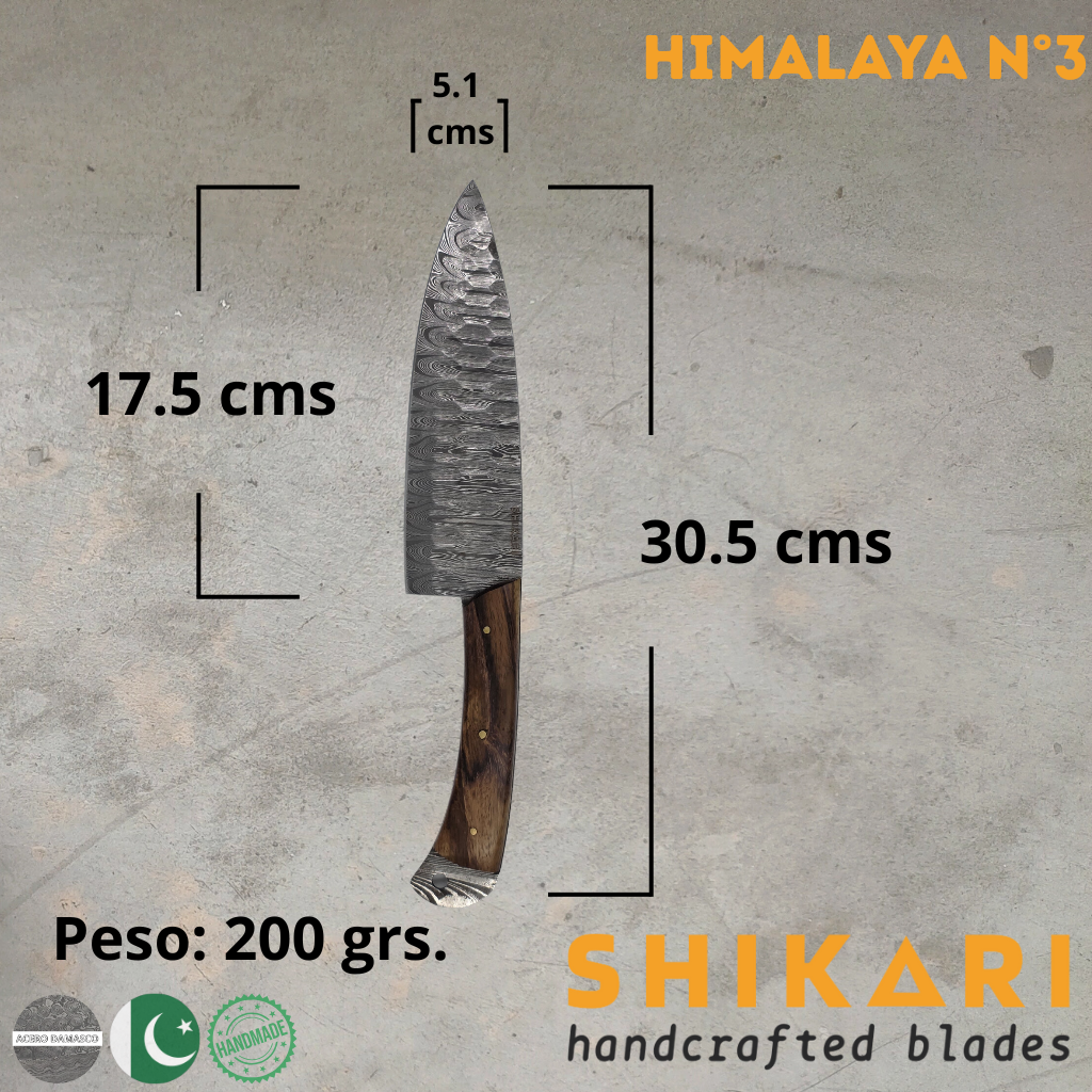 HIMALAYA cuchillo chef acero damasco/Palo Rosa