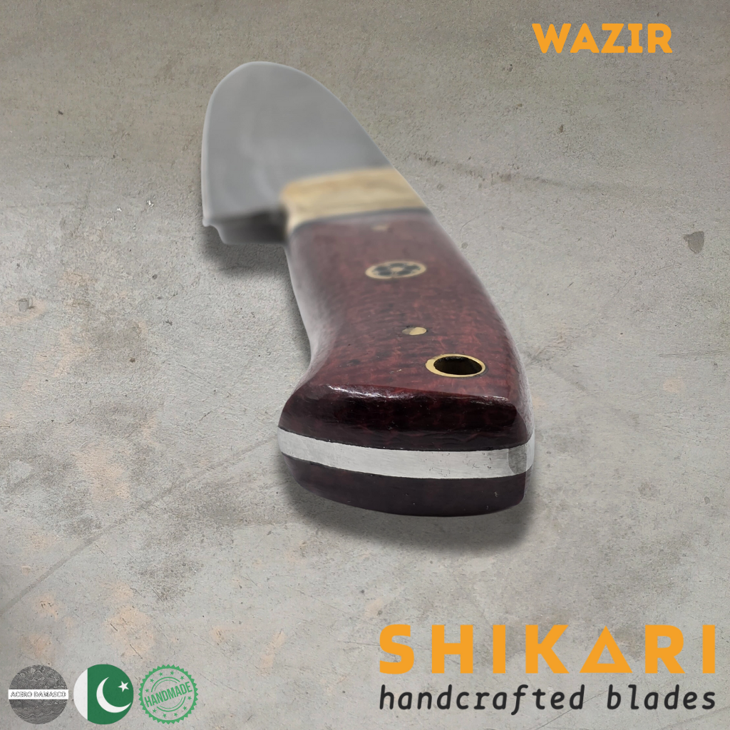WAZIR cuchillo chef acero damasco/Palo Rosa