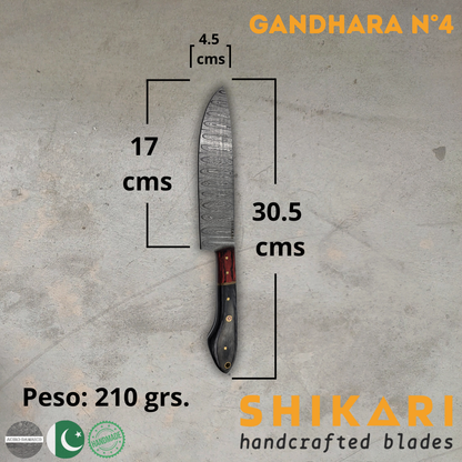 GANDHARA cuchillo chef acero damasco/Micarta