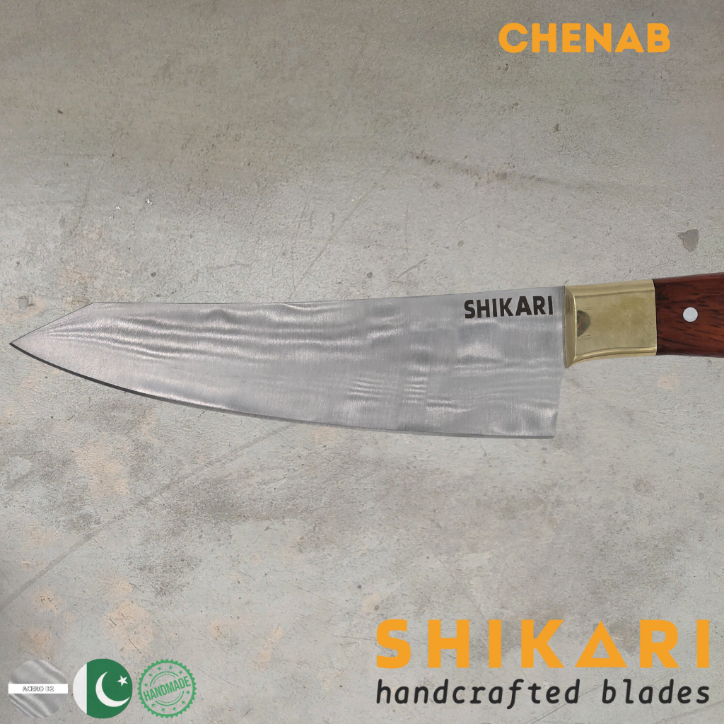 CHENAB cuchillo chef acero D2/Palo Rosa