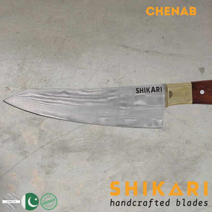 CHENAB cuchillo chef acero D2/Palo Rosa