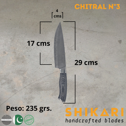 CHITRAL cuchillo chef Acero Damasco/PekkaWood