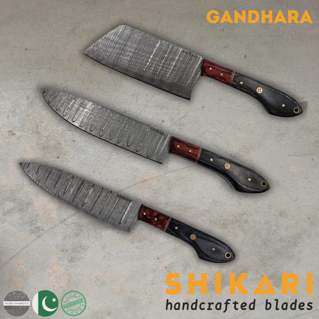 GANDHARA cuchillo chef acero damasco/Micarta