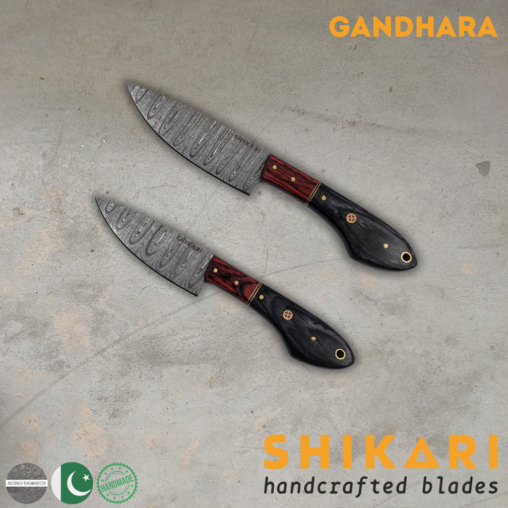 GANDHARA cuchillo chef acero damasco/Micarta