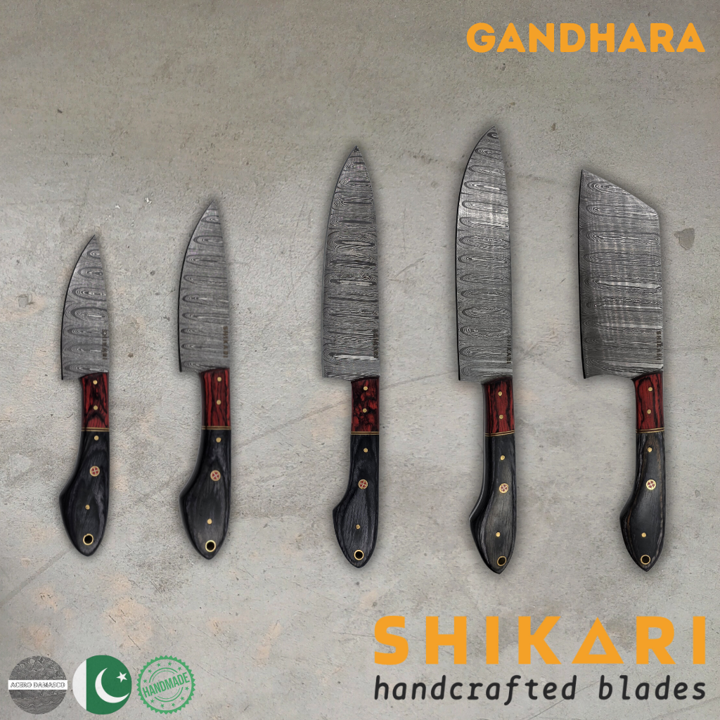 GANDHARA cuchillo chef acero damasco/Micarta