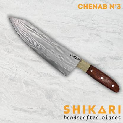CHENAB cuchillo chef acero D2/Palo Rosa