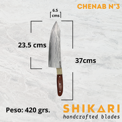 CHENAB cuchillo chef acero D2/Palo Rosa