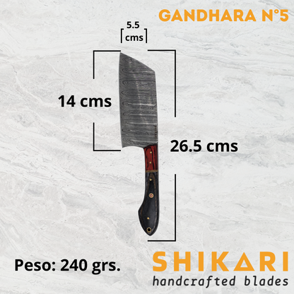 GANDHARA cuchillo chef acero damasco/Micarta