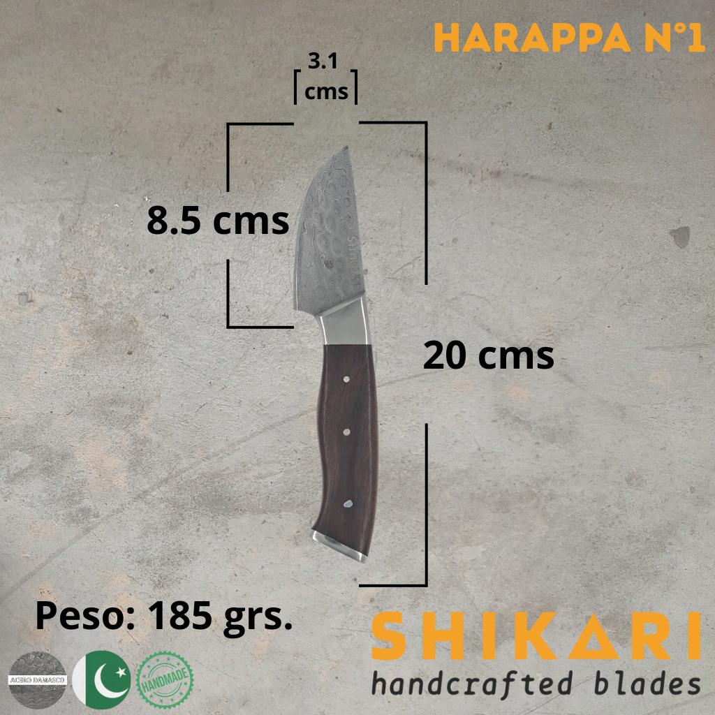 HARAPPA cuchillo chef Acero Damasco/Palo Rosa