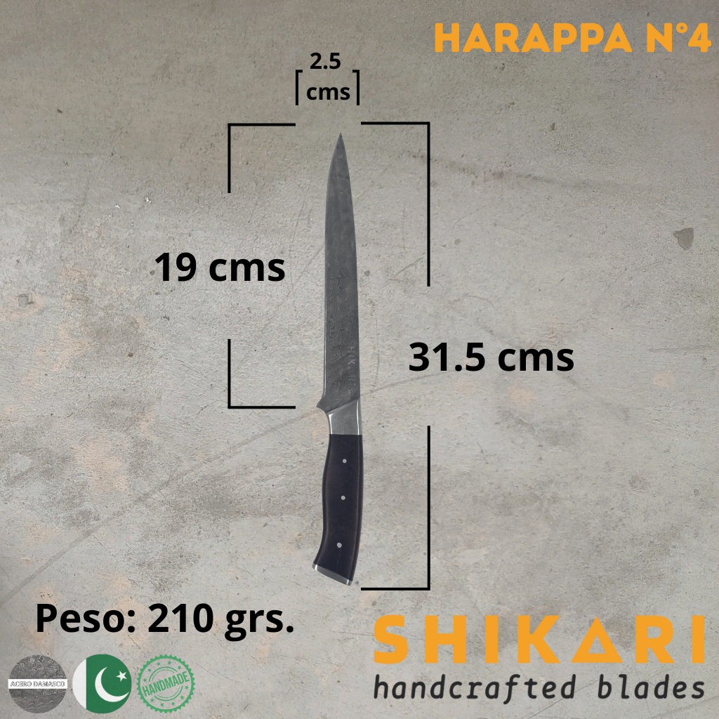 HARAPPA cuchillo chef Acero Damasco/Palo Rosa