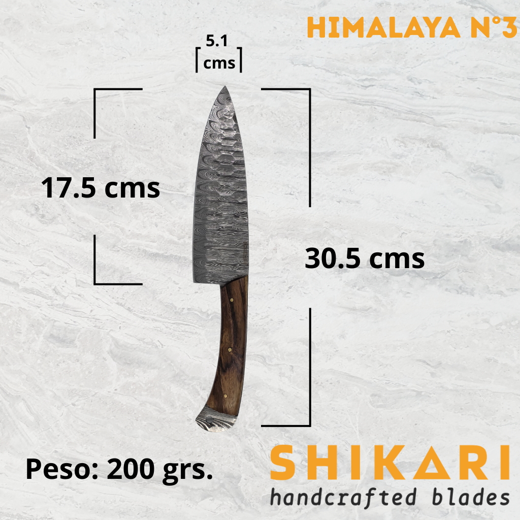 HIMALAYA cuchillo chef acero damasco/Palo Rosa