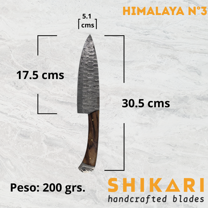HIMALAYA cuchillo chef acero damasco/Palo Rosa