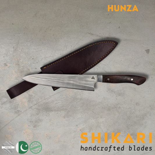 HUNZA cuchillo Parrillero acero D2/Palo Rosa