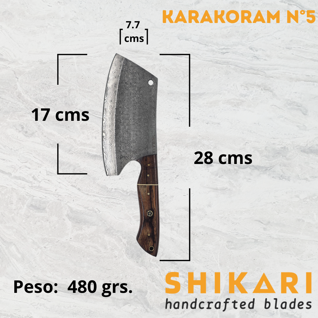 KARAKORAM cuchillo chef acero damasco/Palo Rosa