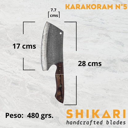 KARAKORAM cuchillo chef acero damasco/Palo Rosa