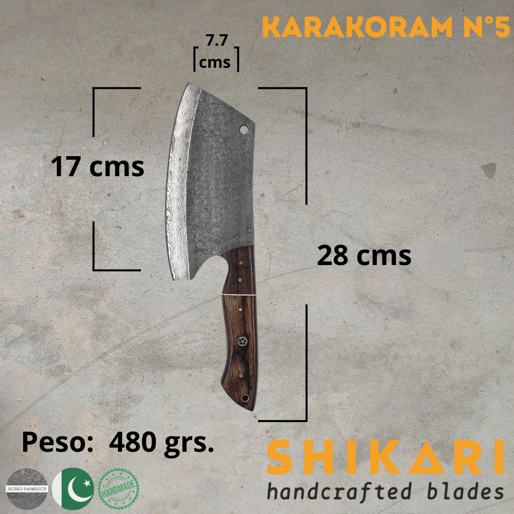 KARAKORAM cuchillo chef acero damasco/Palo Rosa