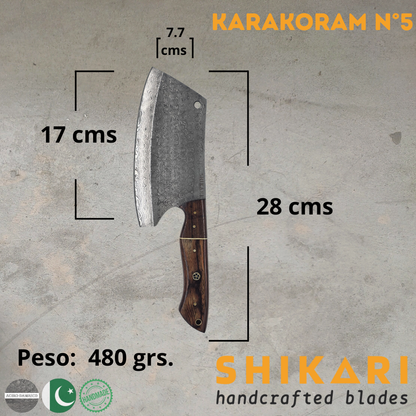 KARAKORAM cuchillo chef acero damasco/Palo Rosa