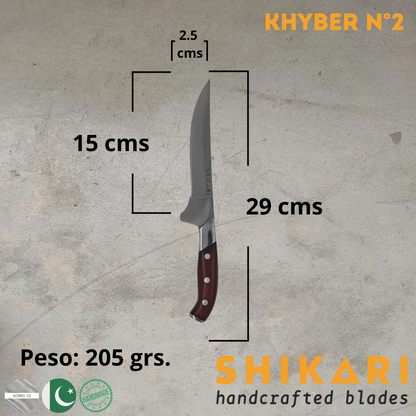 KHYBER cuchillo chef Acero D2/Palo Rosa