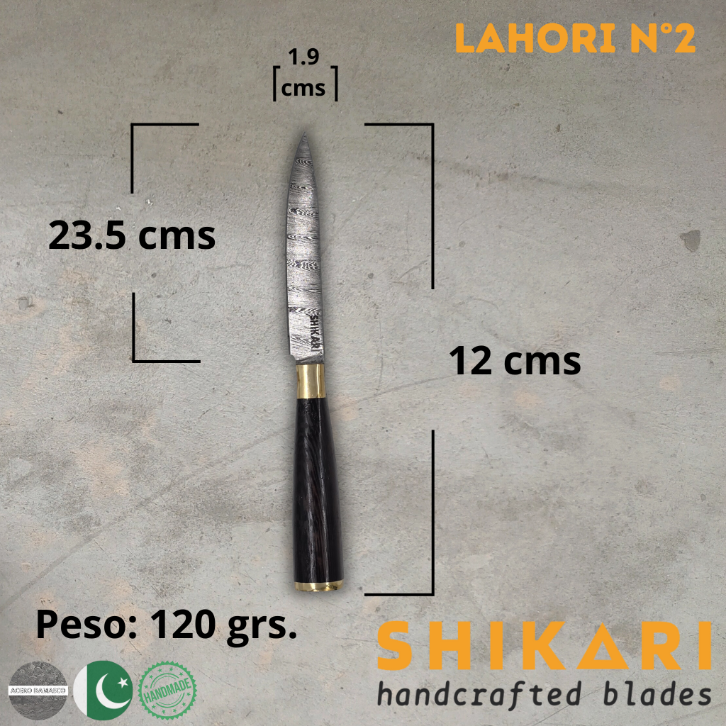 LAHORI cuchillo chef acero damasco/Wengué