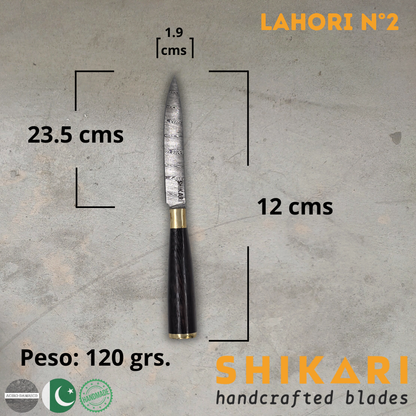 LAHORI cuchillo chef acero damasco/Wengué