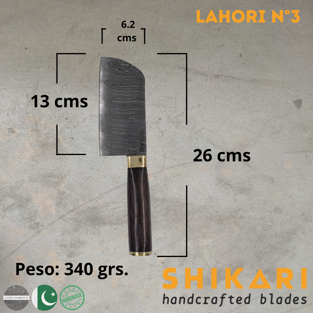 LAHORI cuchillo chef acero damasco/Wengué