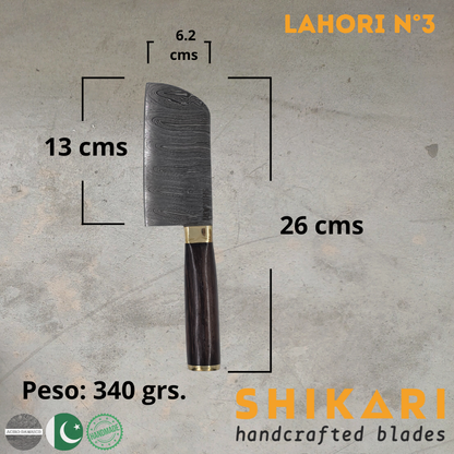 LAHORI cuchillo chef acero damasco/Wengué