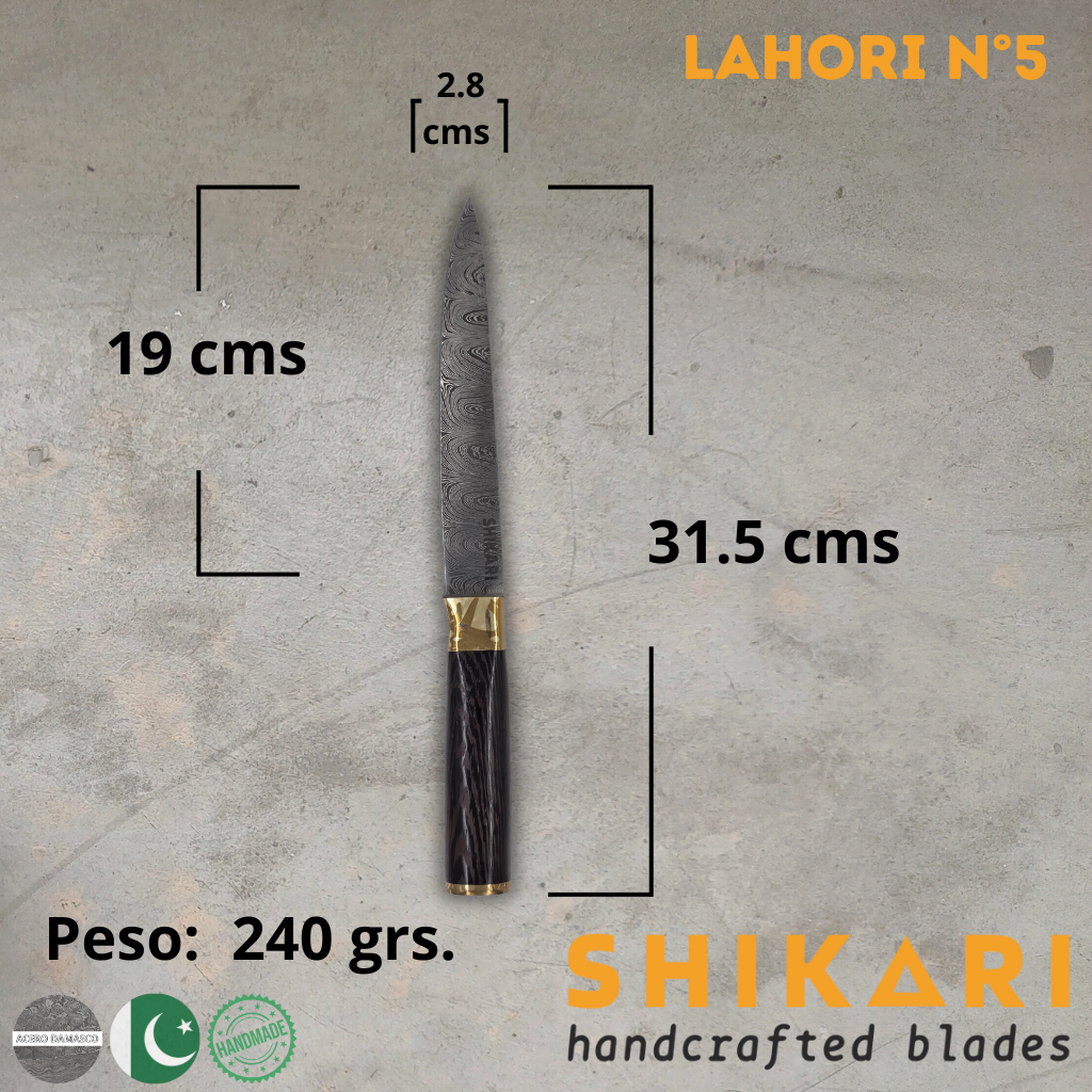 LAHORI cuchillo chef acero damasco/Wengué