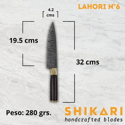 LAHORI cuchillo chef acero damasco/Wengué